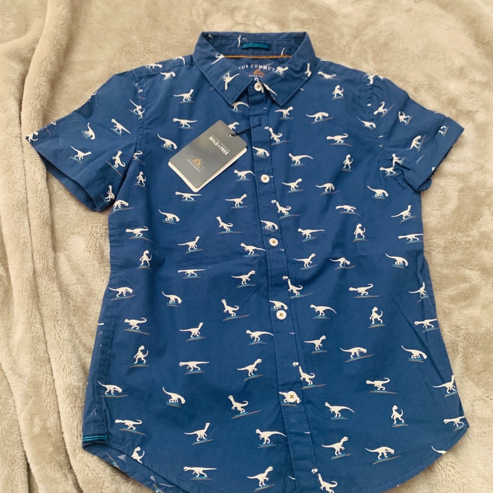 Boys collared dinosaur shirt